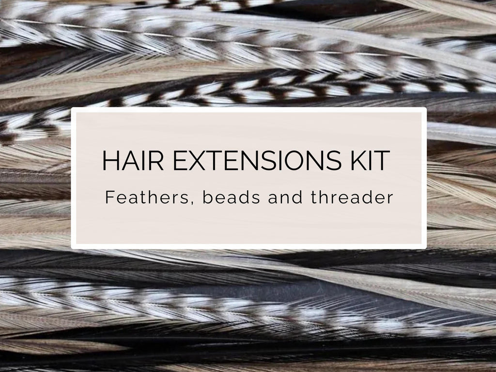 Cappuccino, DIY Feather Hair Extension Kit, 20-25 cm / 9-11''