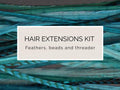 Lagoon blue, Feather Hair Extension Kit 20-25cm / 9-11''