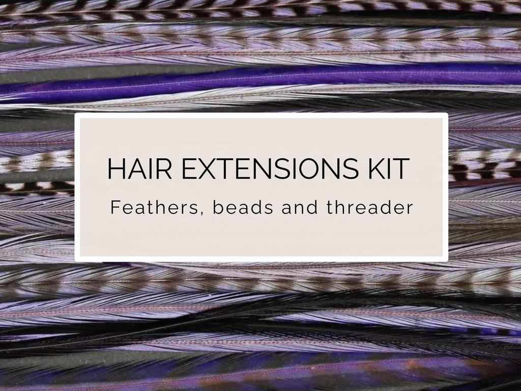 Purple rain, Hair Feather Extension Kit 20-25 cm / 9-11''