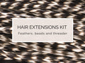 5 Extensions de cheveux à plumes noires et blanches