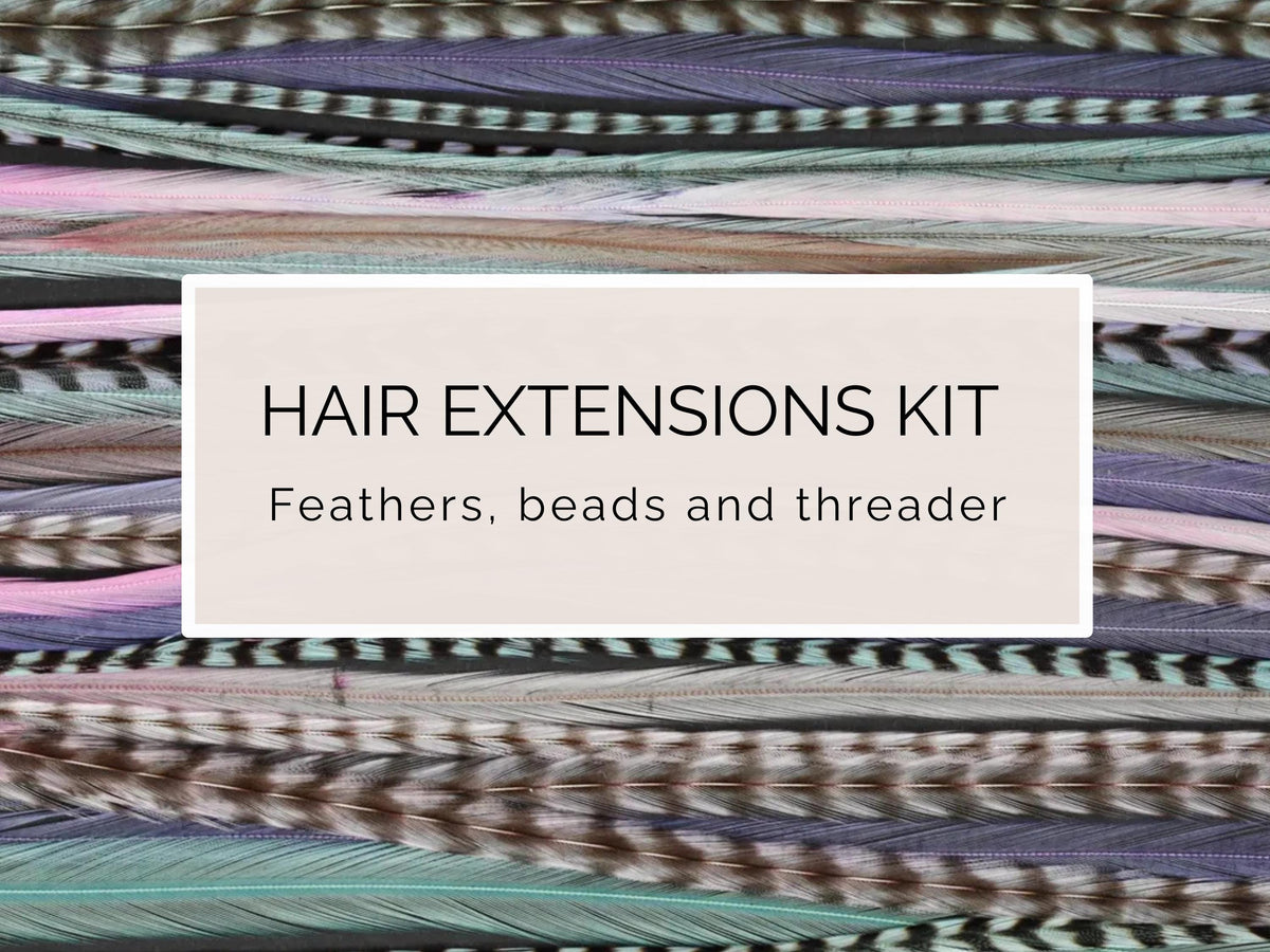 Pastel colour Feather hair extension kit