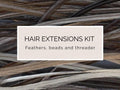 Kaffee DIY Feder Haarverlängerungs-Set, 20-25 cm / 9-11''