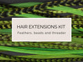 5 Green hair extension kit, 20-25 cm / 9-11''