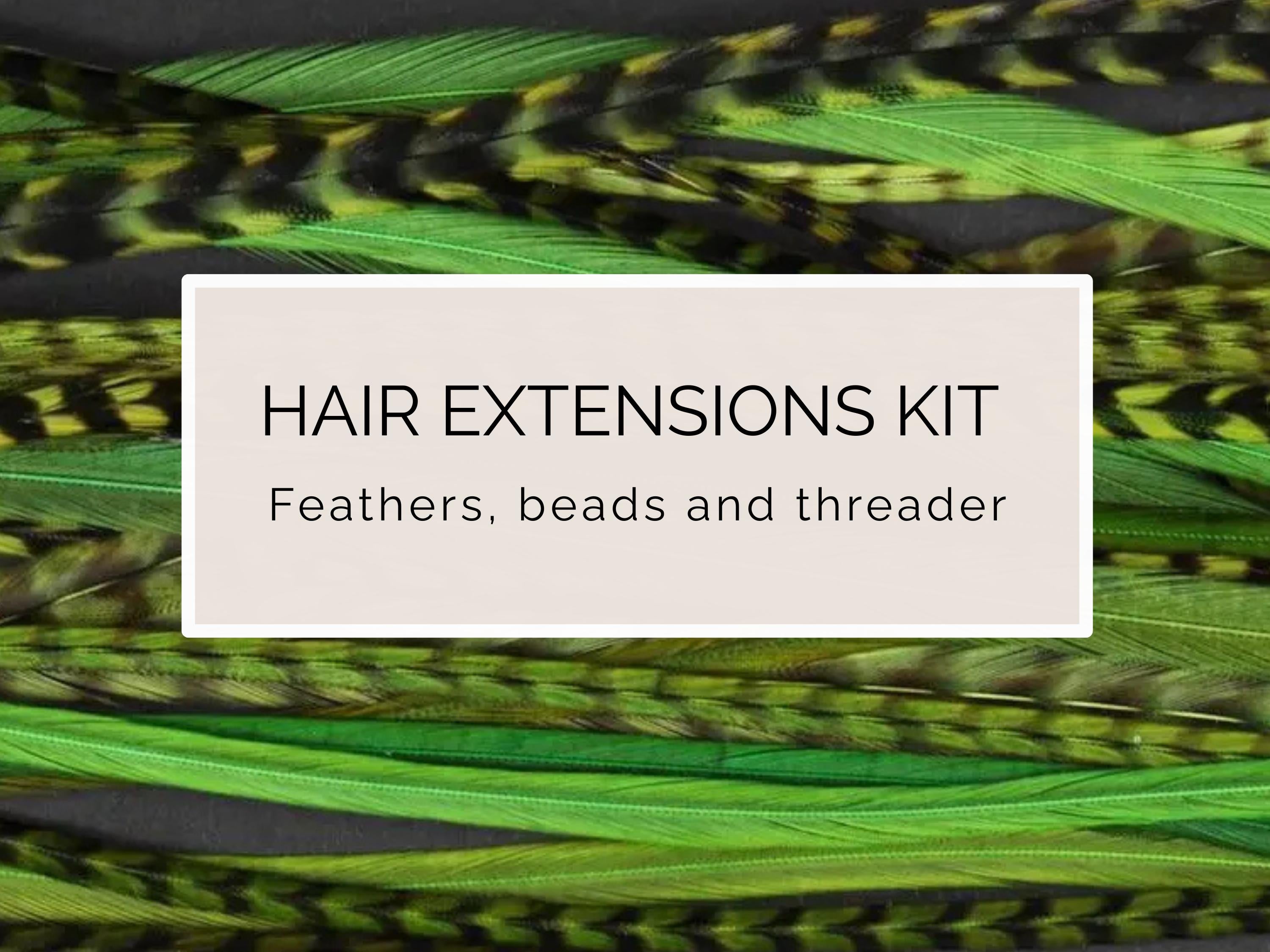 Green hair extension kit, 20-25 cm / 9-11''