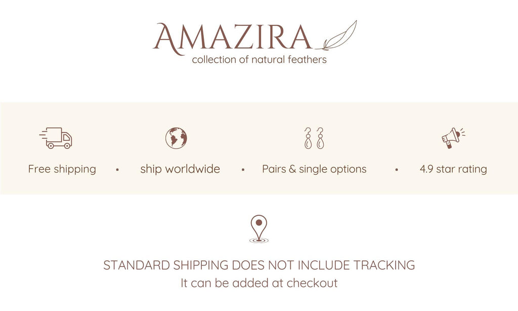 Extra long grizzly feathers earrings