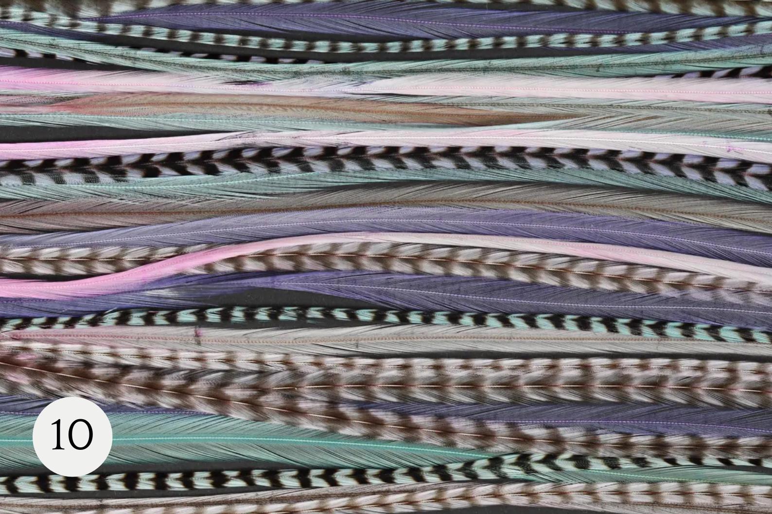 5 Feather hair extension, Diy kit, 20-25 cm, 9-11''