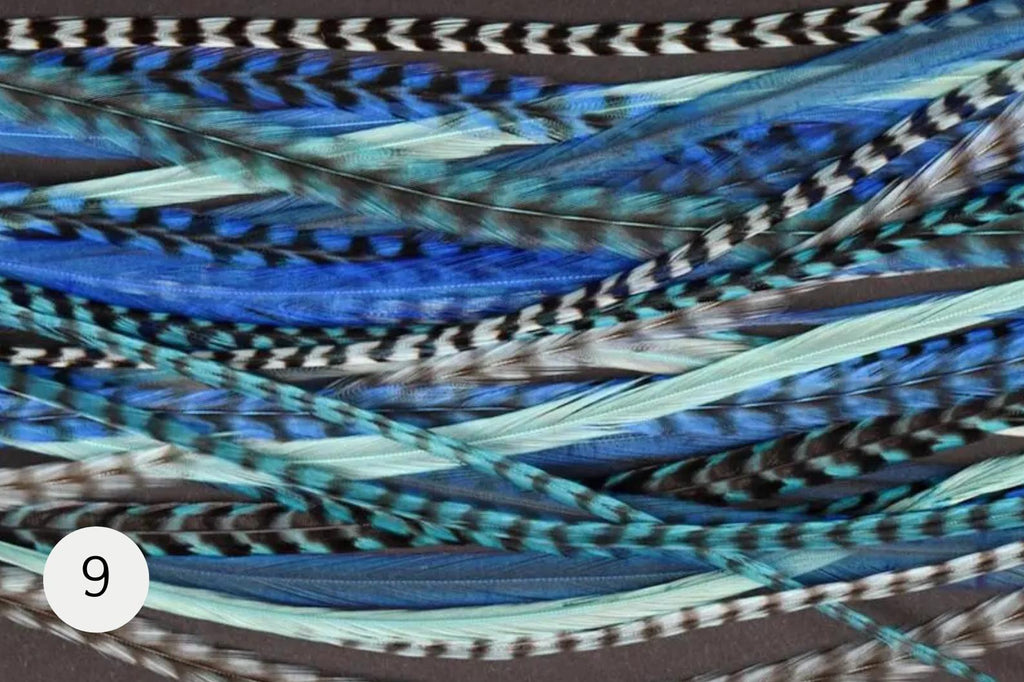 5 Feather hair extension, Diy kit, 20-25 cm, 9-11''