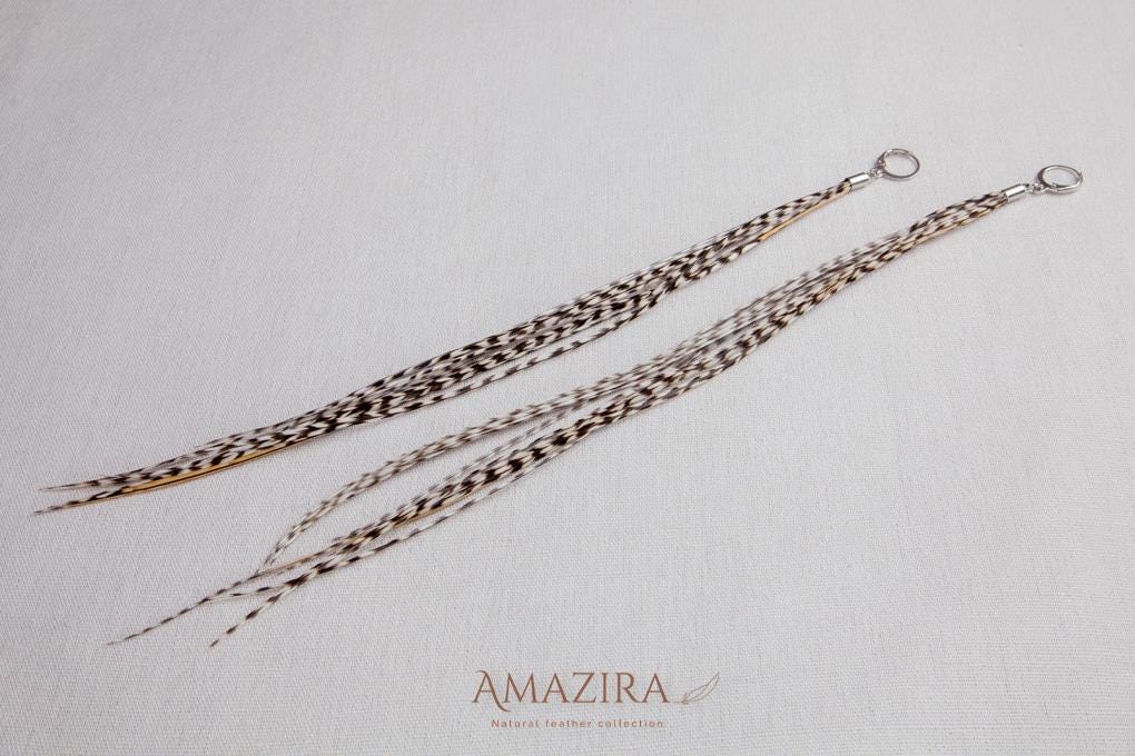 Grizzly feathers earrings