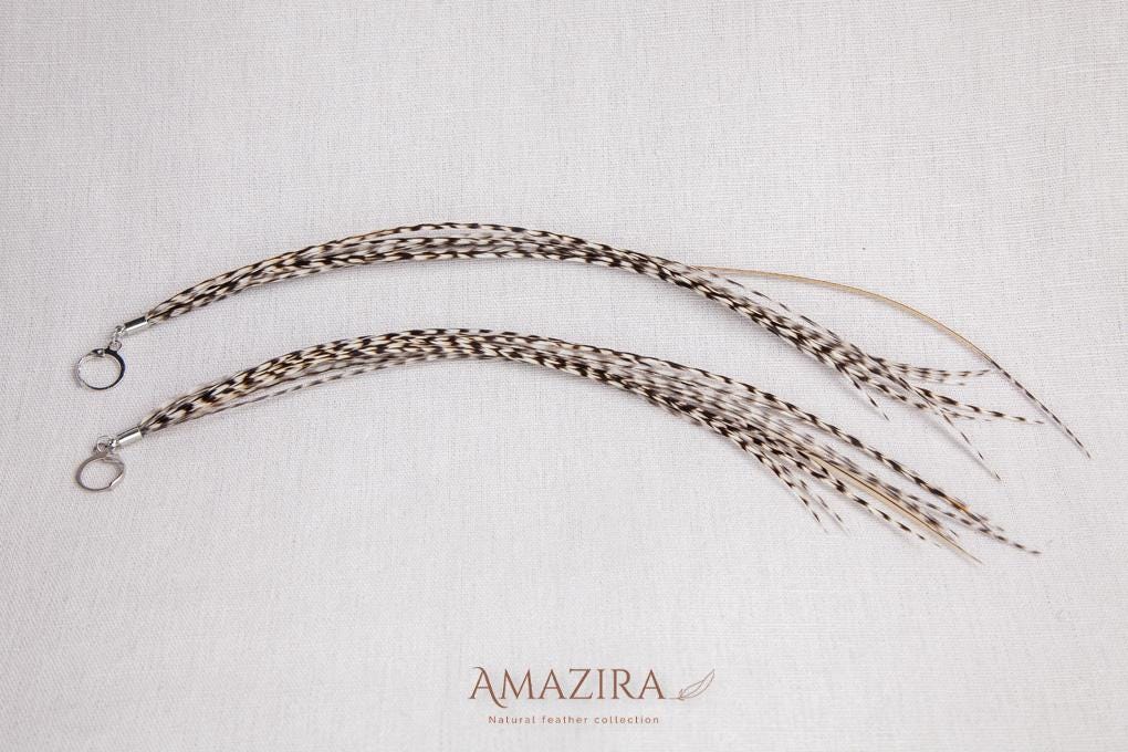 Grizzly feathers earrings