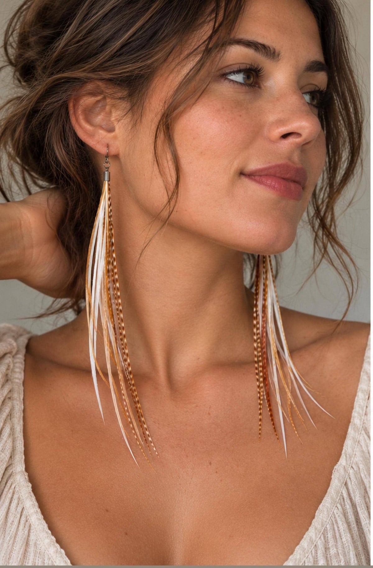 White ginger earrings