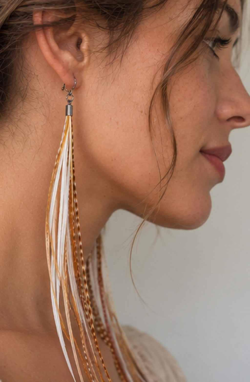 White ginger earrings