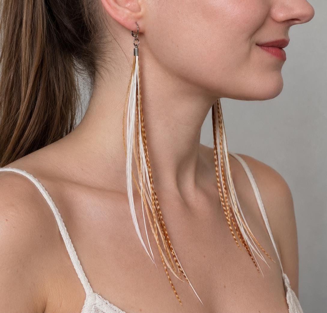 White ginger earrings