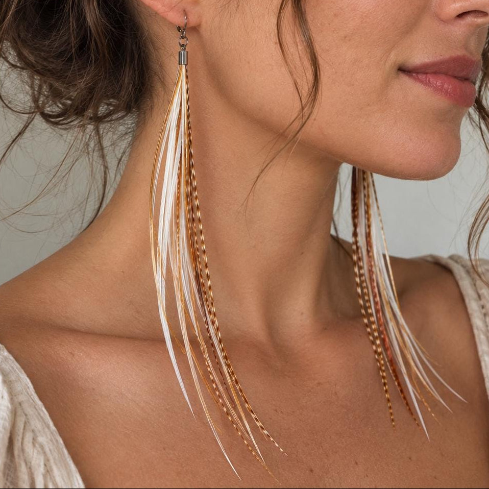 White ginger earrings