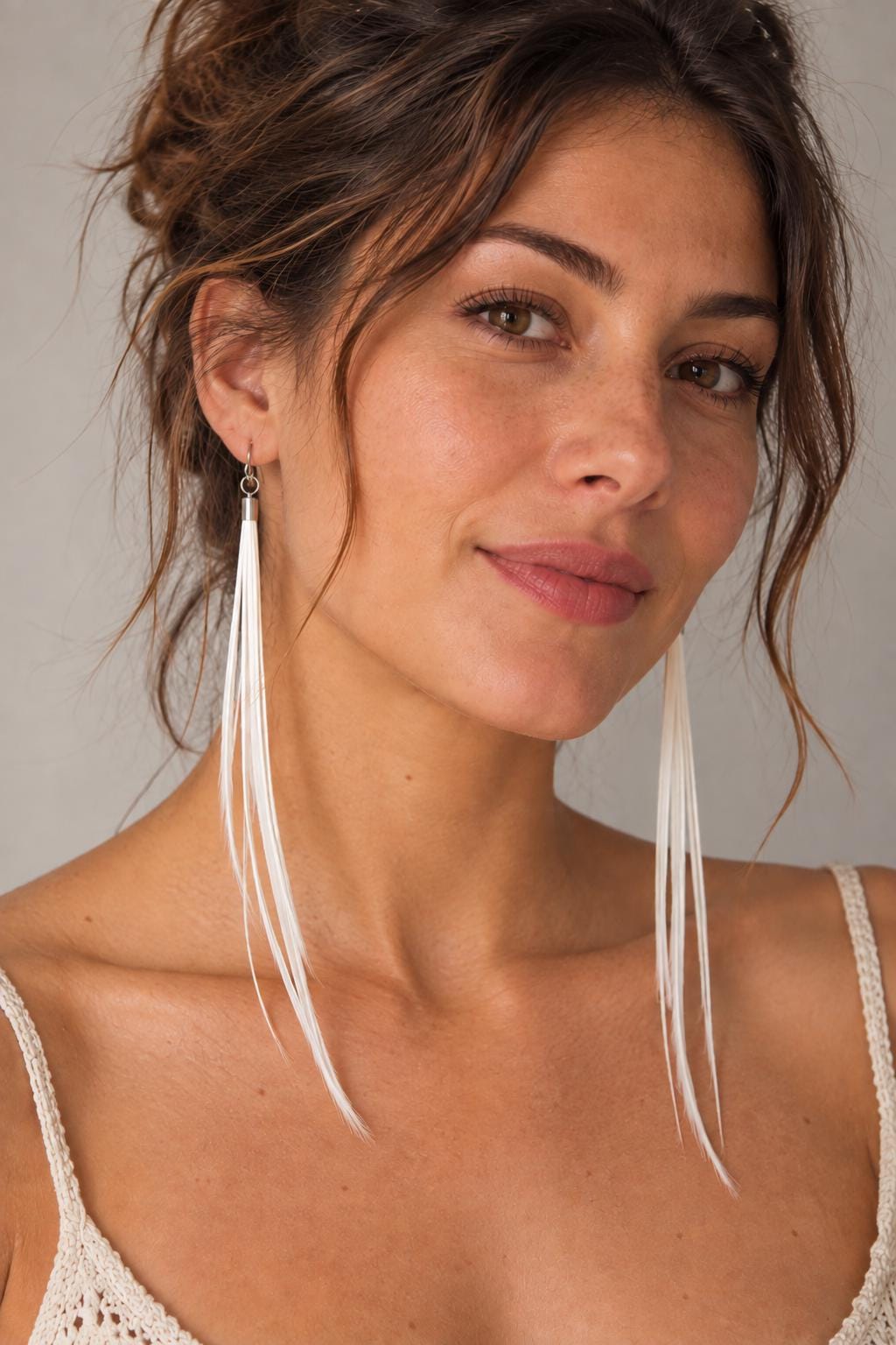 Natural minimalist dangle drop earring