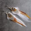 Ginger white owl earrings - Image 2